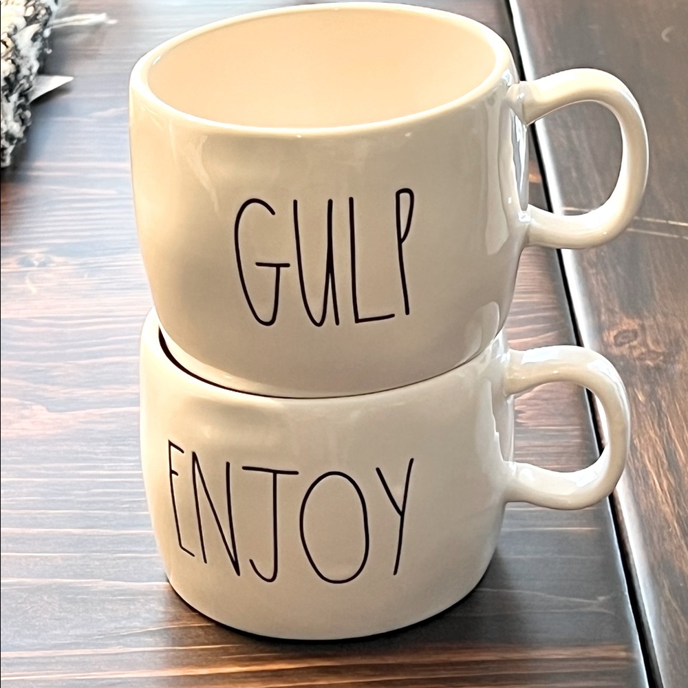Rae Dunn set of 2 soup mugs